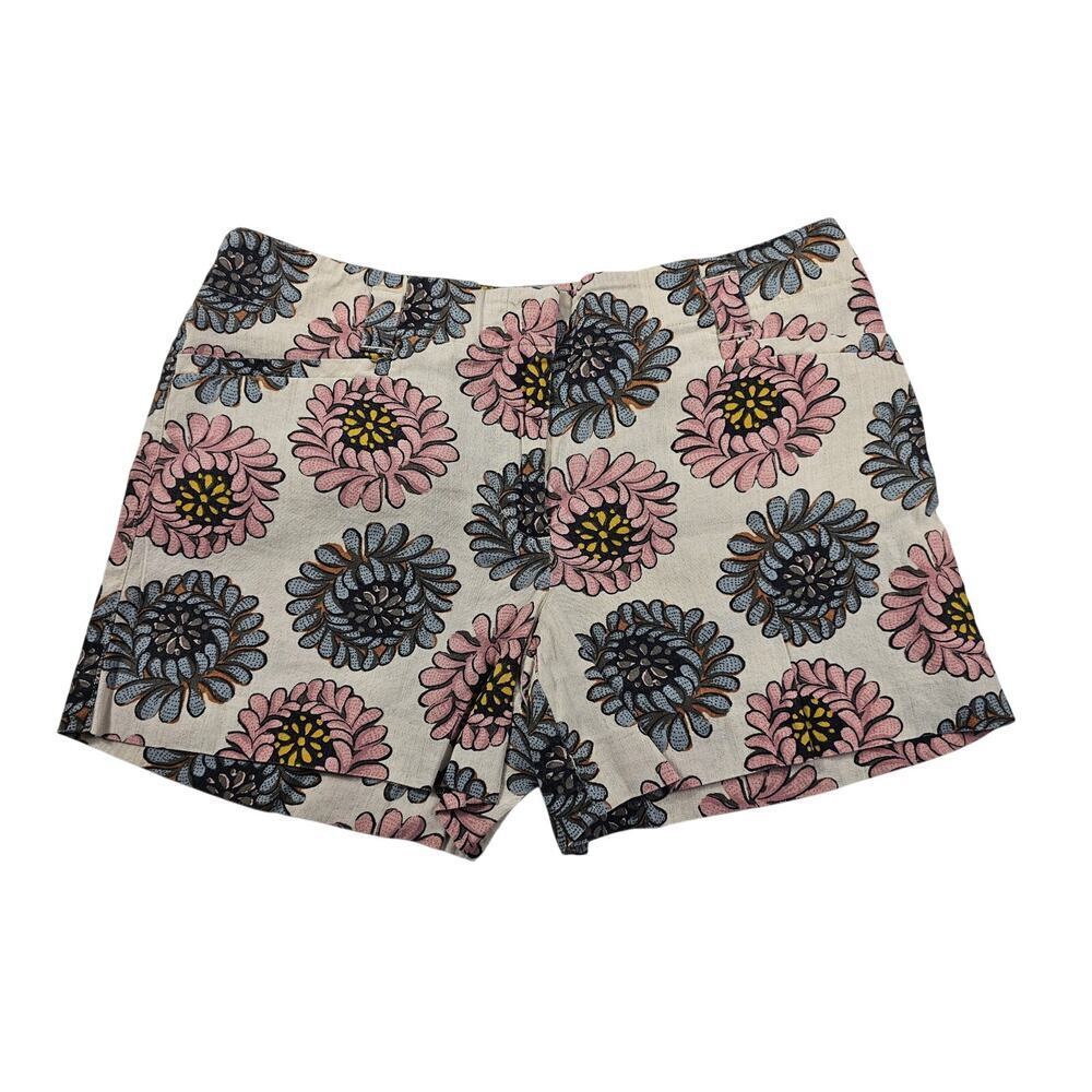 Loft sz 2 linen blend floral summer shorts EUC 32" mid rise casual whimsical